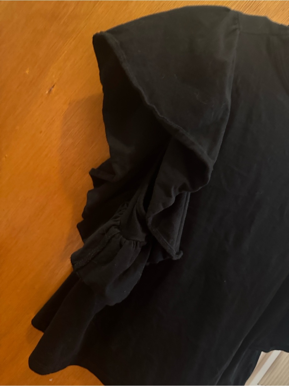 Zara Size M Black Ruffle Sleeve Women's Top - Picture 4 of 4